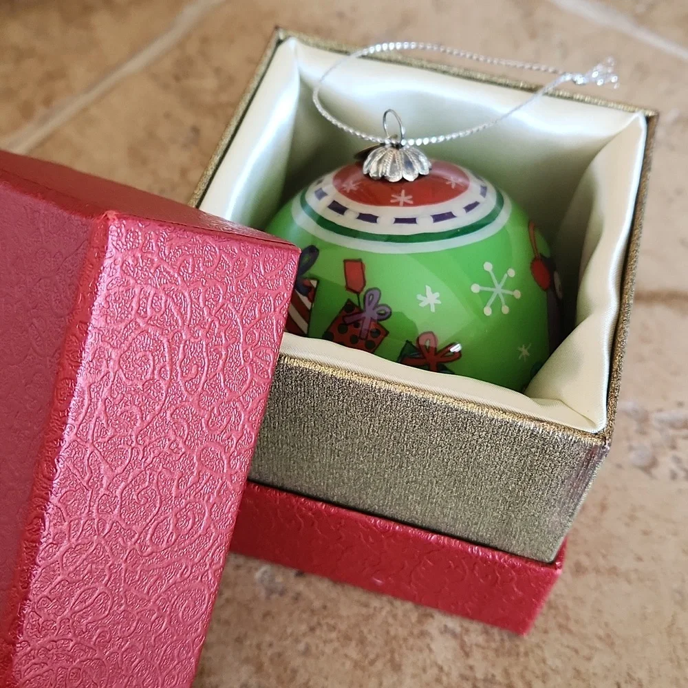 Pier 1 Li Bien Green Owl 2014 Christmas Ornament